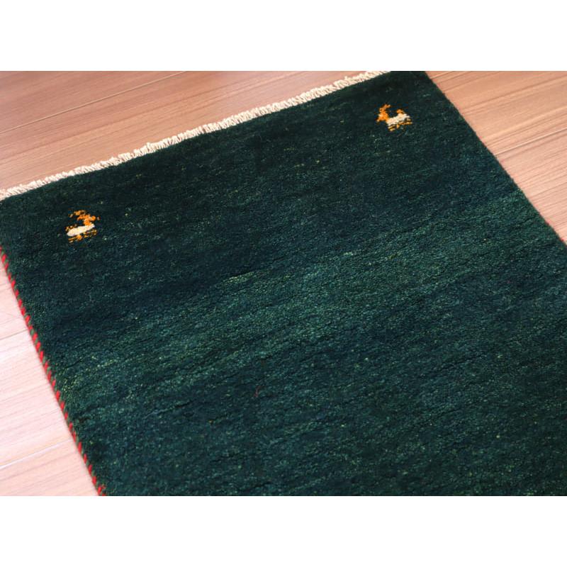 ギャッベ 手織り イラン産 85x62cm グリーン 三匹の羊 | ブランド登録なし | 03