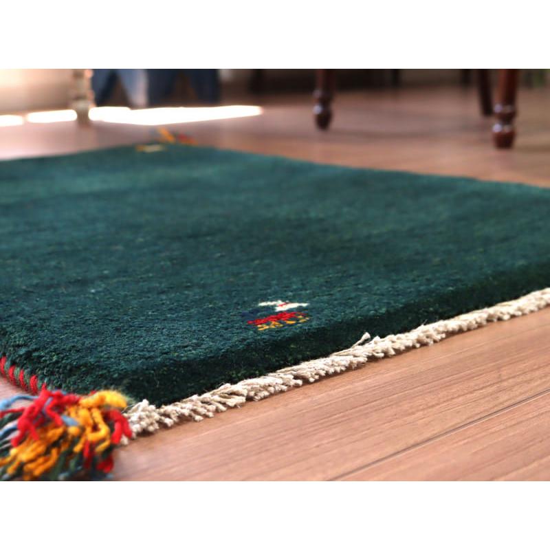 ギャッベ 手織り イラン産 85x62cm グリーン 三匹の羊 | ブランド登録なし | 04