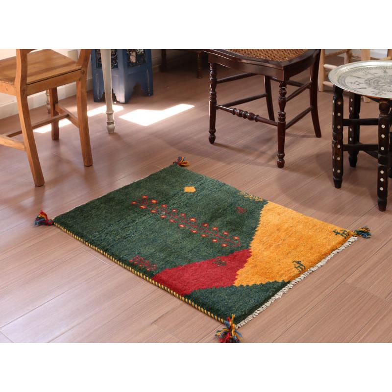 ギャッベ 手織り イラン産 88x62cm ミックス 生命の木 | ブランド登録なし | 01