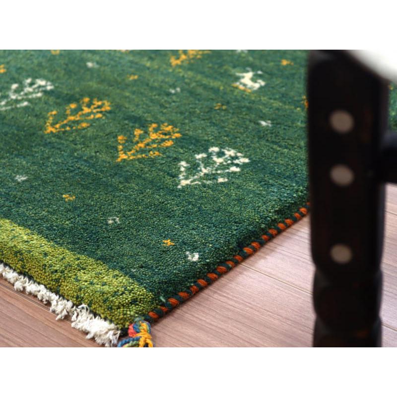 ギャッベ 手織り イラン産 87x62cm グリーン 生命の木と動物 | ブランド登録なし | 03