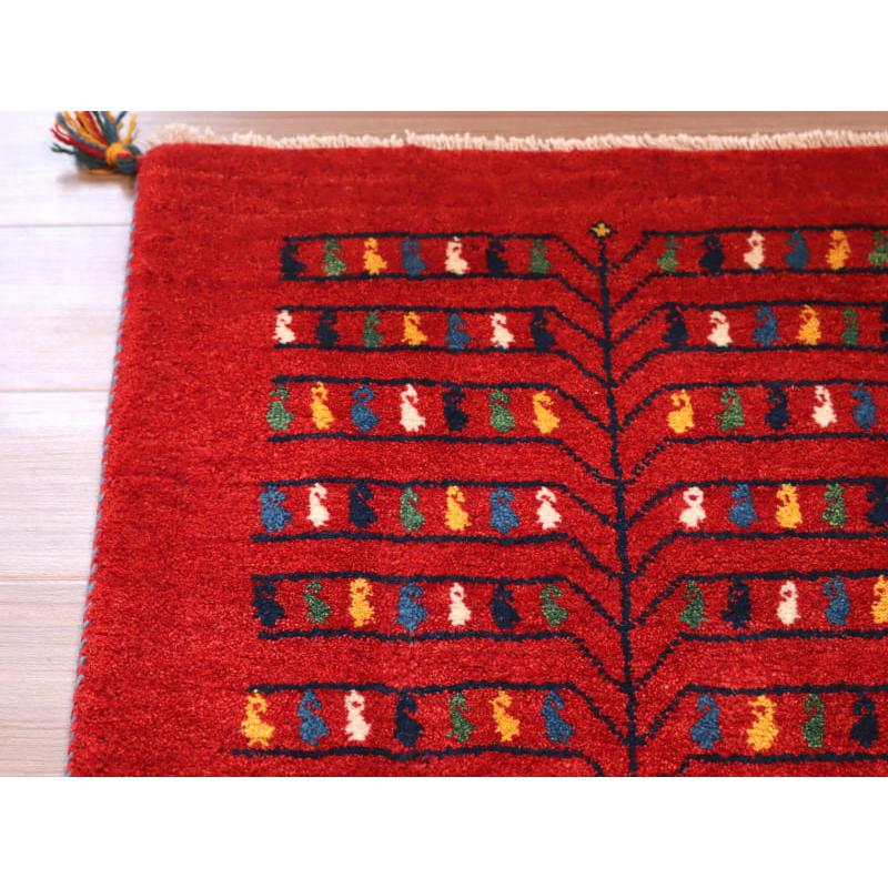 ギャッベ 手織り イラン産 90x63cm 生命の木 レッド | ブランド登録なし | 03