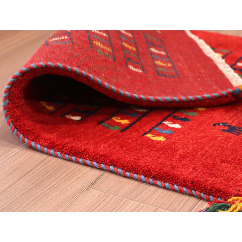 ギャッベ 手織り イラン産 90x63cm 生命の木 レッド | ブランド登録なし | 04