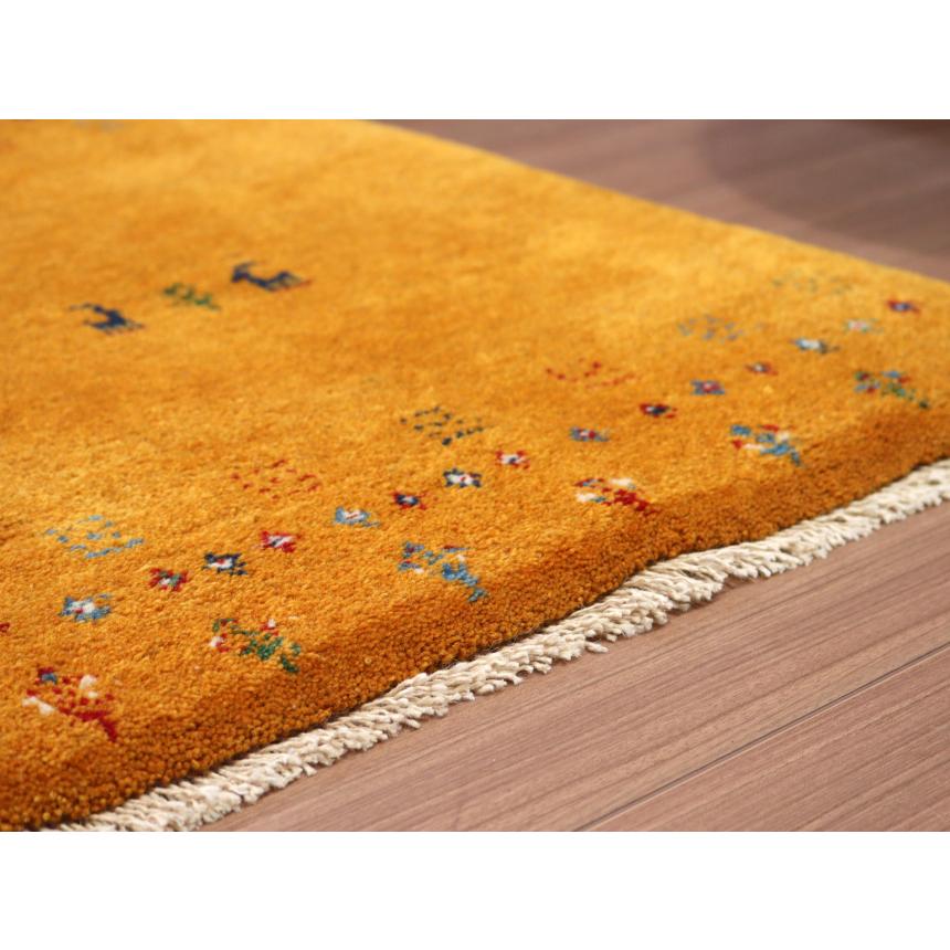 ギャッベ 手織り イラン産 84×64cm 玄関マット イエロー |  | 03