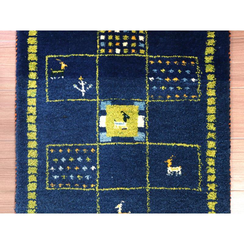 ギャッベ 手織り イラン産 90x62cm ブルー&グリーン | ブランド登録なし | 04