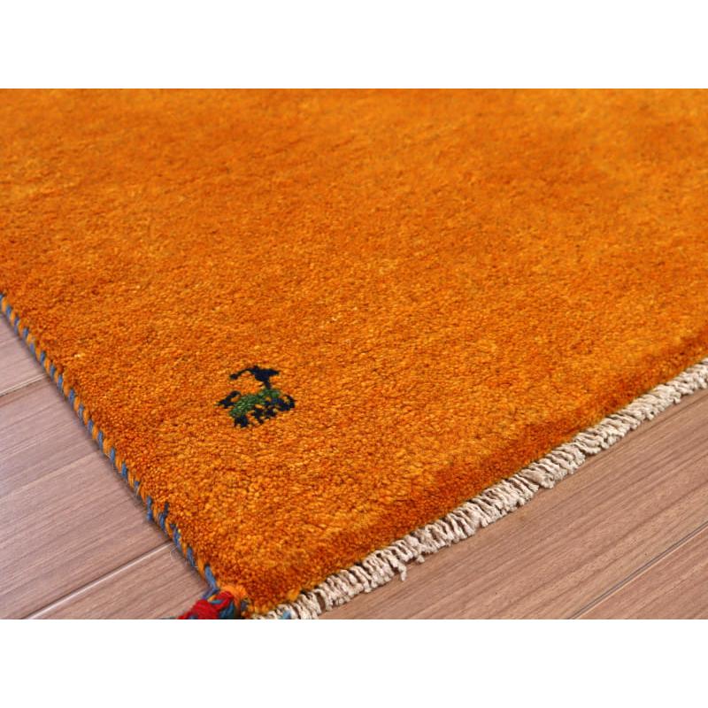 ギャッベ 手織り イラン産 88x62cm 玄関マット イエロー | ブランド登録なし | 02