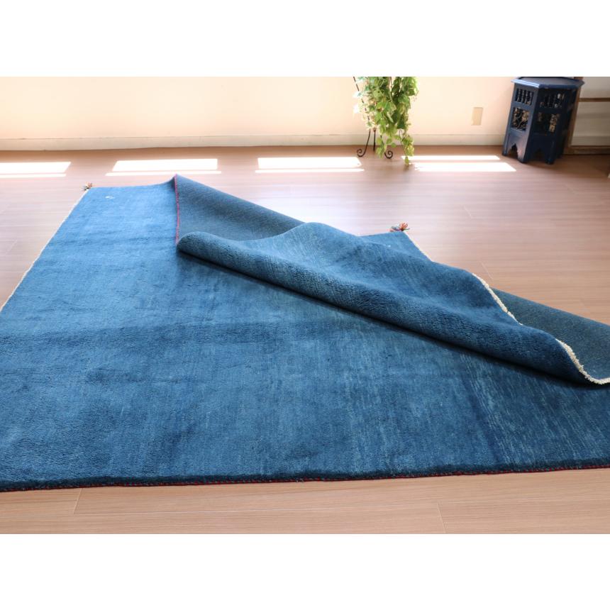 ギャベ ギャッベ イラン産手織り  243x203cm 無地　シンプルなブルーグラデーション | ブランド登録なし | 10