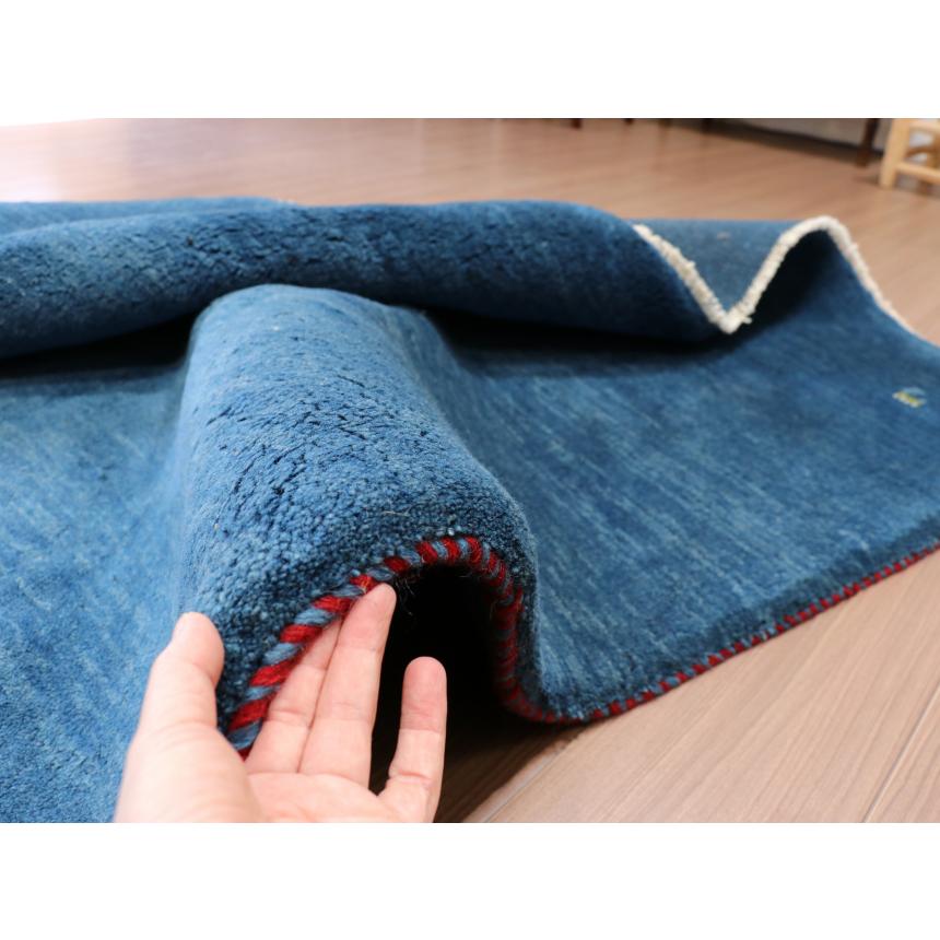 ギャベ ギャッベ イラン産手織り  243x203cm 無地　シンプルなブルーグラデーション | ブランド登録なし | 11