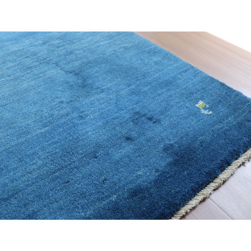 ギャベ ギャッベ イラン産手織り  243x203cm 無地　シンプルなブルーグラデーション | ブランド登録なし | 09
