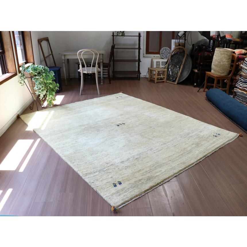 ギャベ ギャッベ イラン産手織り  242x200cm ナチュラルアイボリー　無地　シンプル　動物モチーフ | ブランド登録なし | 10