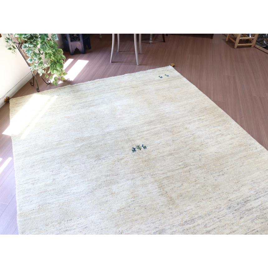 ギャベ ギャッベ イラン産手織り  242x200cm ナチュラルアイボリー　無地　シンプル　動物モチーフ | ブランド登録なし | 11