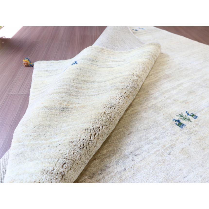 ギャベ ギャッベ イラン産手織り  242x200cm ナチュラルアイボリー　無地　シンプル　動物モチーフ | ブランド登録なし | 13