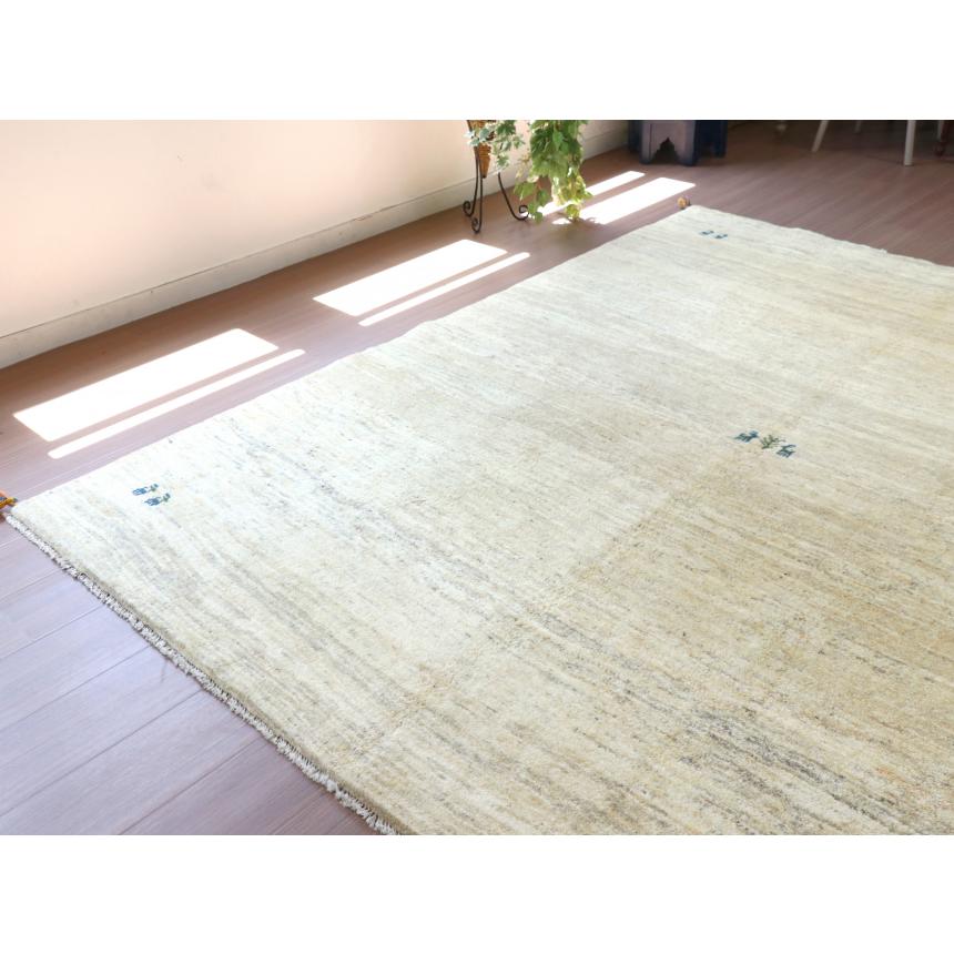 ギャベ ギャッベ イラン産手織り  242x200cm ナチュラルアイボリー　無地　シンプル　動物モチーフ | ブランド登録なし | 03
