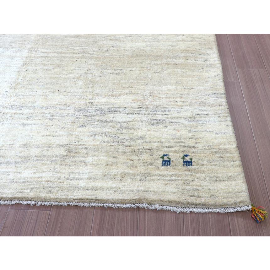 ギャベ ギャッベ イラン産手織り  242x200cm ナチュラルアイボリー　無地　シンプル　動物モチーフ | ブランド登録なし | 04