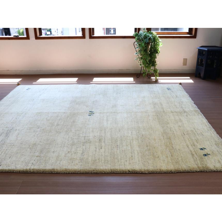 ギャベ ギャッベ イラン産手織り  242x200cm ナチュラルアイボリー　無地　シンプル　動物モチーフ | ブランド登録なし | 05