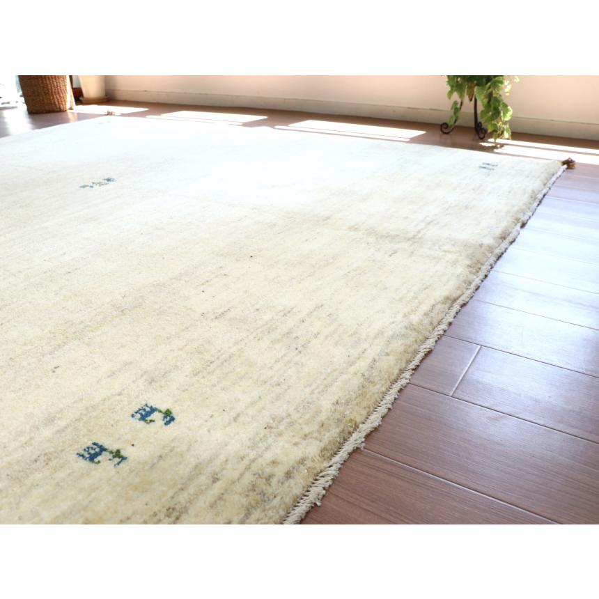 ギャベ ギャッベ イラン産手織り  242x200cm ナチュラルアイボリー　無地　シンプル　動物モチーフ | ブランド登録なし | 08