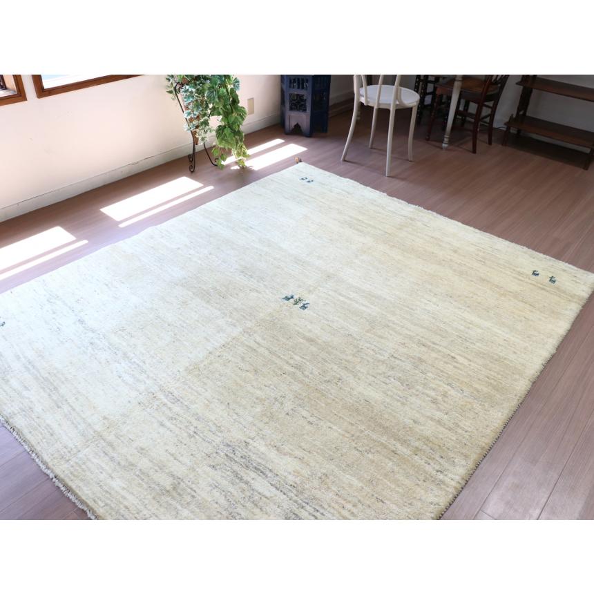ギャベ ギャッベ イラン産手織り  242x200cm ナチュラルアイボリー　無地　シンプル　動物モチーフ | ブランド登録なし | 09