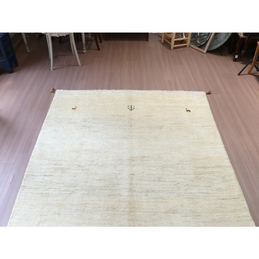 ギャベ ギャッベ イラン産手織り  243x167cm ナチュラルアイボリー　無地　シンプル　動物モチーフ | ブランド登録なし | 02