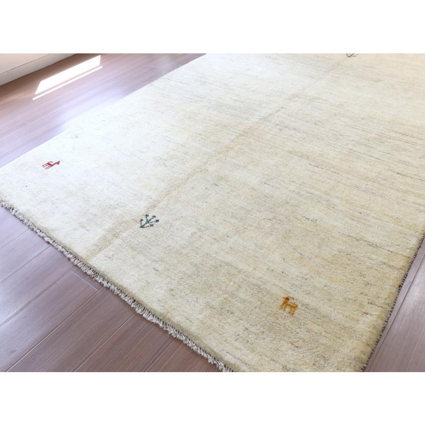 ギャベ ギャッベ イラン産手織り  243x167cm ナチュラルアイボリー　無地　シンプル　動物モチーフ | ブランド登録なし | 05