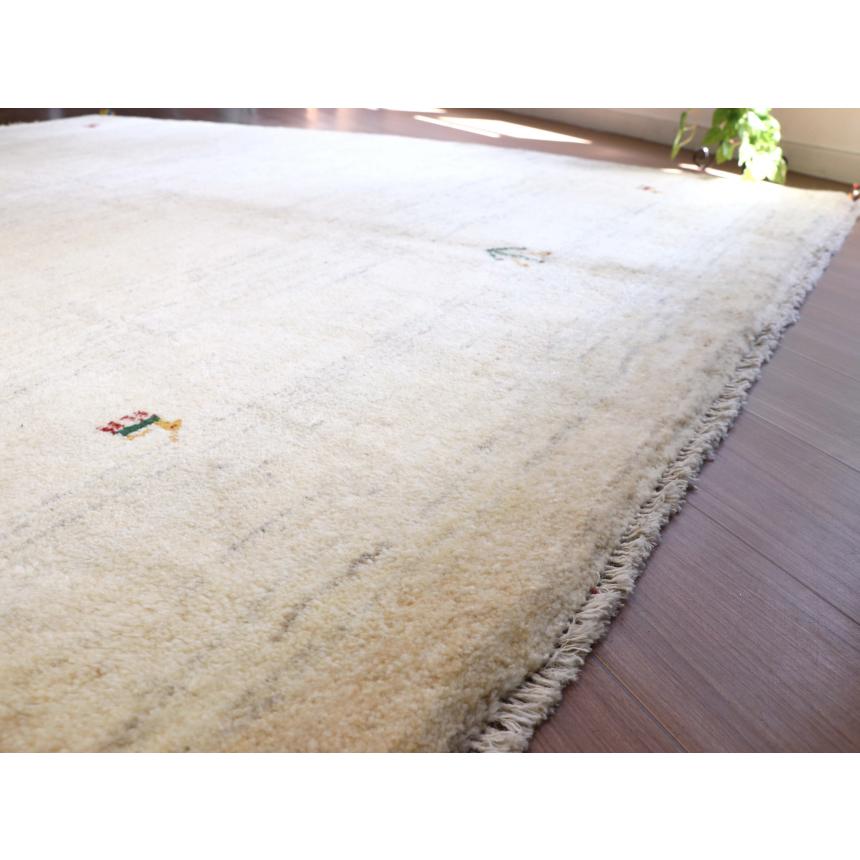 ギャベ ギャッベ イラン産手織り  243x167cm ナチュラルアイボリー　無地　シンプル　動物モチーフ | ブランド登録なし | 07