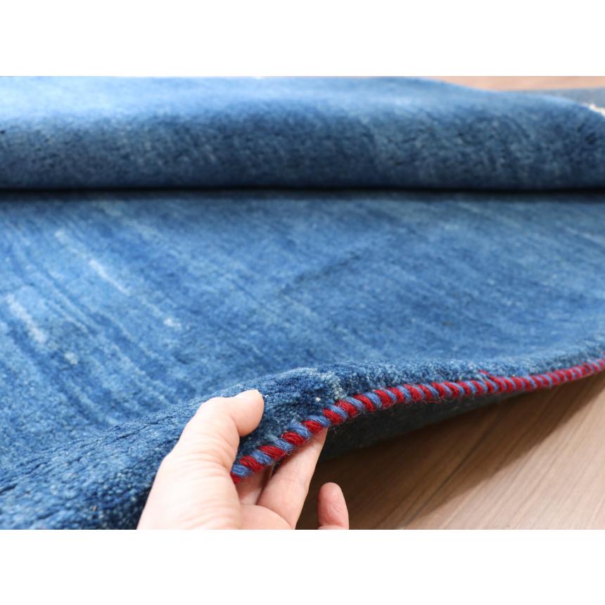 ギャベ ギャッベ イラン産手織り  ブルー　 シンプル　無地 動物モチーフ | ブランド登録なし | 10