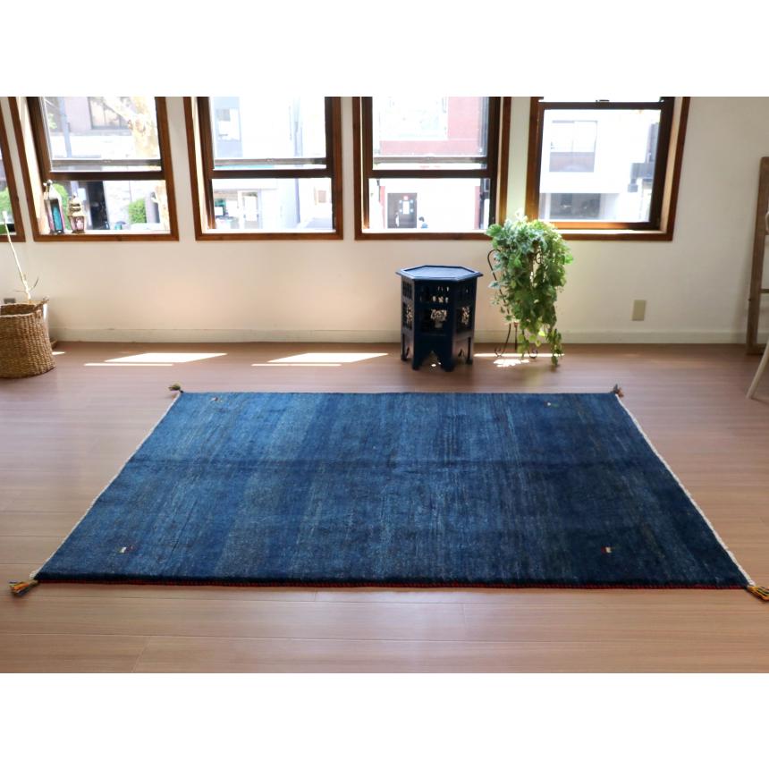 ギャベ ギャッベ イラン産手織り  ネイビーブルー　紺　シンプル　無地 | ブランド登録なし | 06