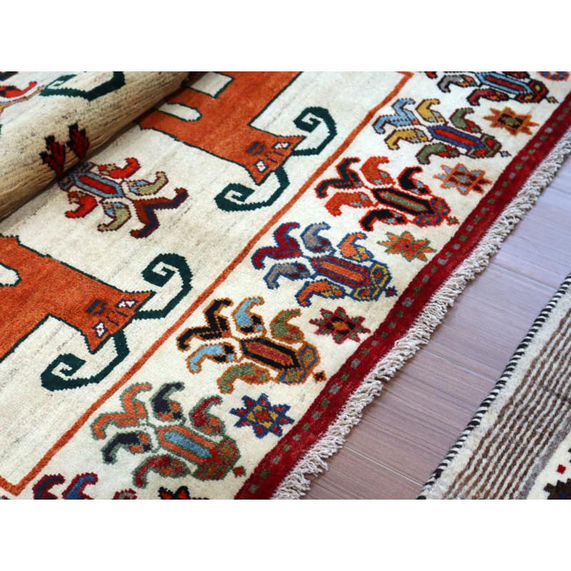 カシュカイ族の手織りラグ ギャッベ 195x120cm 鳥と動物 | ブランド登録なし | 10