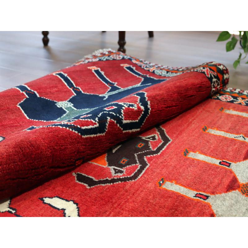 イランの手織りラグ ギャッベ185x123cm　ヒジュラ歴1387年＝西暦1967年  ８匹のヤギ | ブランド登録なし | 10