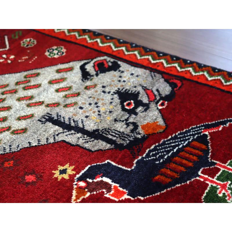 イランの手織りラグ オールドギャッベ 175x100cm ヒョウと鳥たち | ブランド登録なし | 05