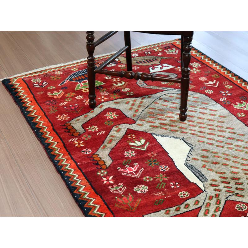 イランの手織りラグ オールドギャッベ 175x100cm ヒョウと鳥たち | ブランド登録なし | 07