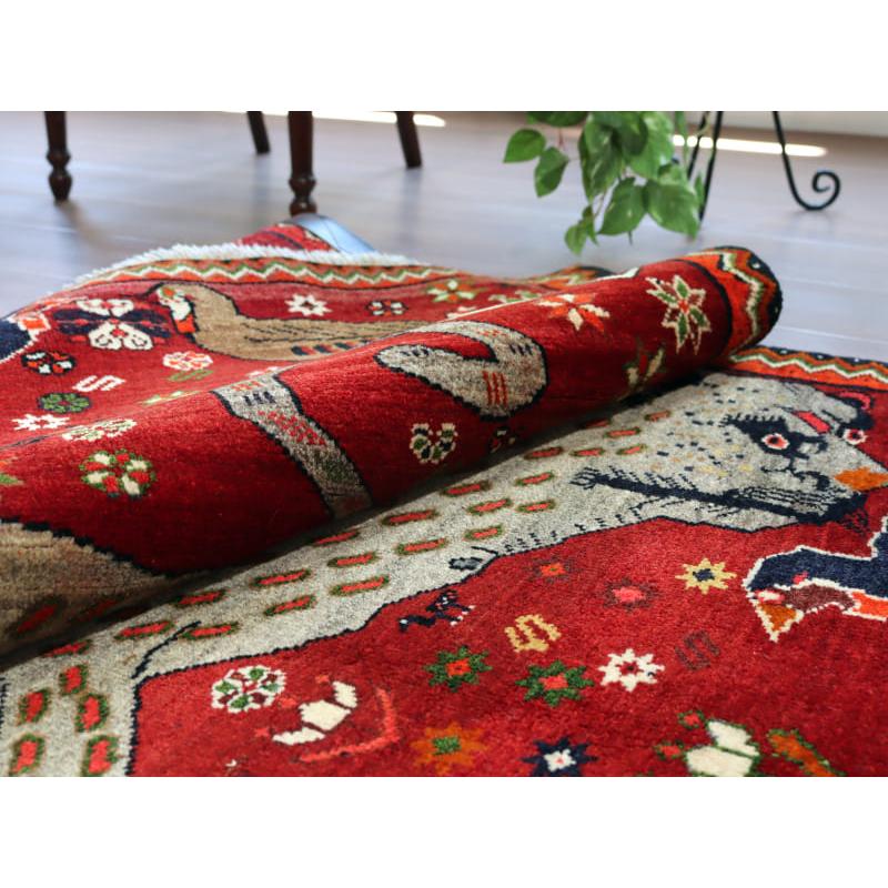 イランの手織りラグ オールドギャッベ 175x100cm ヒョウと鳥たち | ブランド登録なし | 08