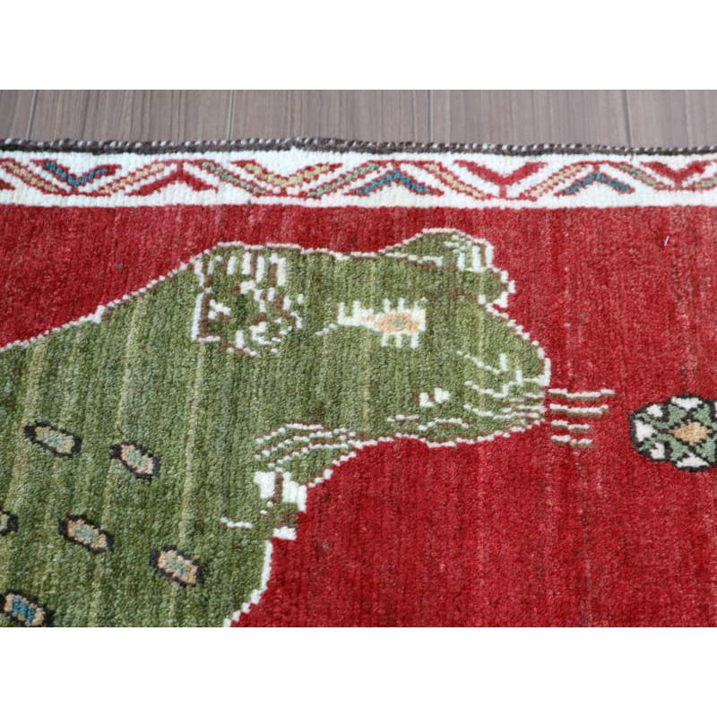 ギャッベ イランの手織りラグ 130x85cm 精悍な顔つきのヒョウ | ブランド登録なし | 04