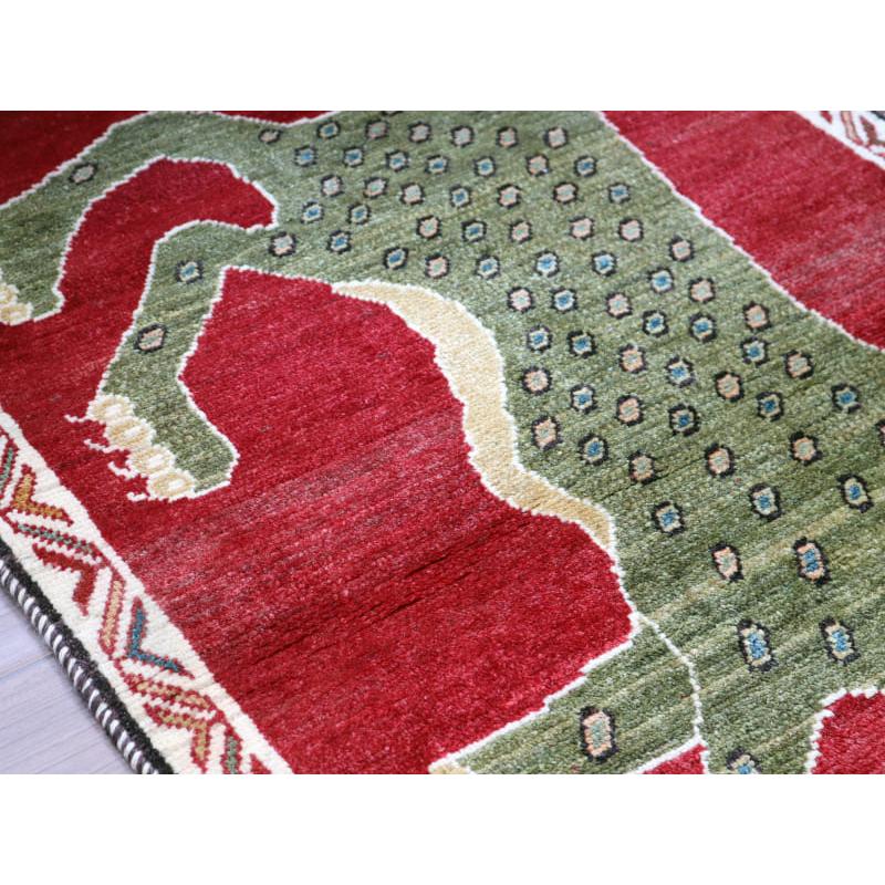 ギャッベ イランの手織りラグ 130x85cm 精悍な顔つきのヒョウ | ブランド登録なし | 07