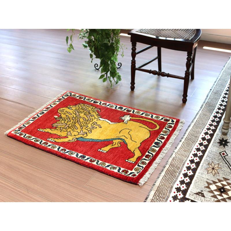 90x64cmペルシャ ギャッベ 玄関マット 手織り絨毯 90x64cmペルシャ