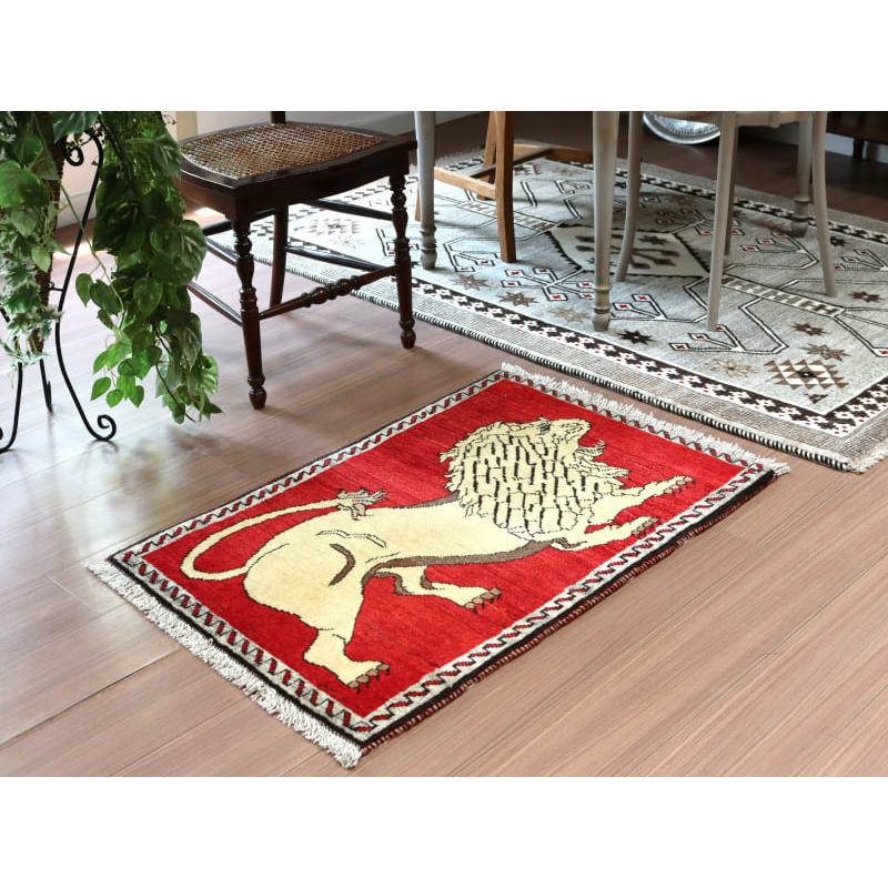 ギャッベ イランの手織りラグ 95x65cm 吠えるライオン | ブランド登録なし | 01
