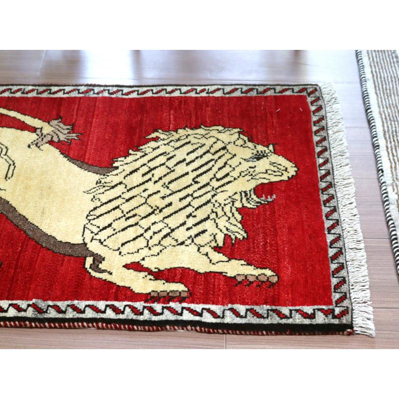 ギャッベ イランの手織りラグ 95x65cm 吠えるライオン | ブランド登録なし | 02