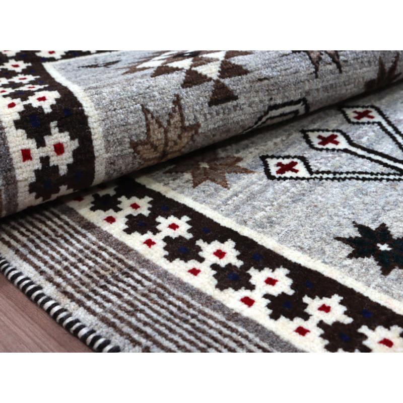 オールドギャッベ イランの手織りラグ 190x130cm メダリオンと幾何学模様 | ブランド登録なし | 12