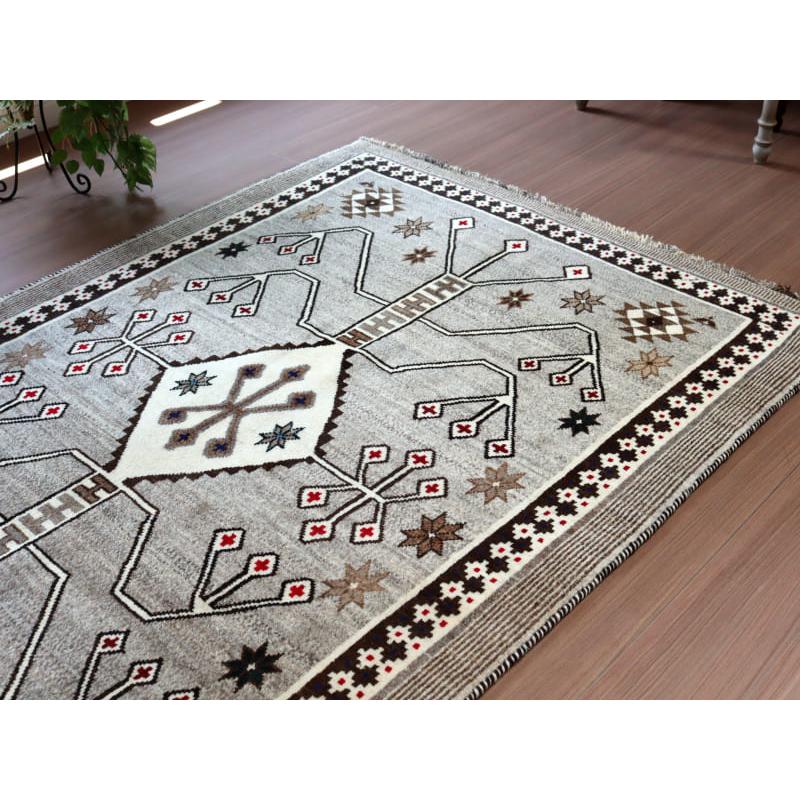 オールドギャッベ イランの手織りラグ 190x130cm メダリオンと幾何学模様 | ブランド登録なし | 02