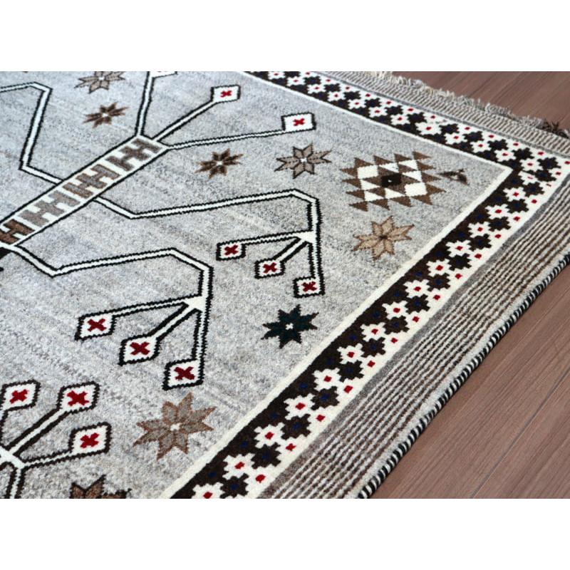 オールドギャッベ イランの手織りラグ 190x130cm メダリオンと幾何学模様 | ブランド登録なし | 05