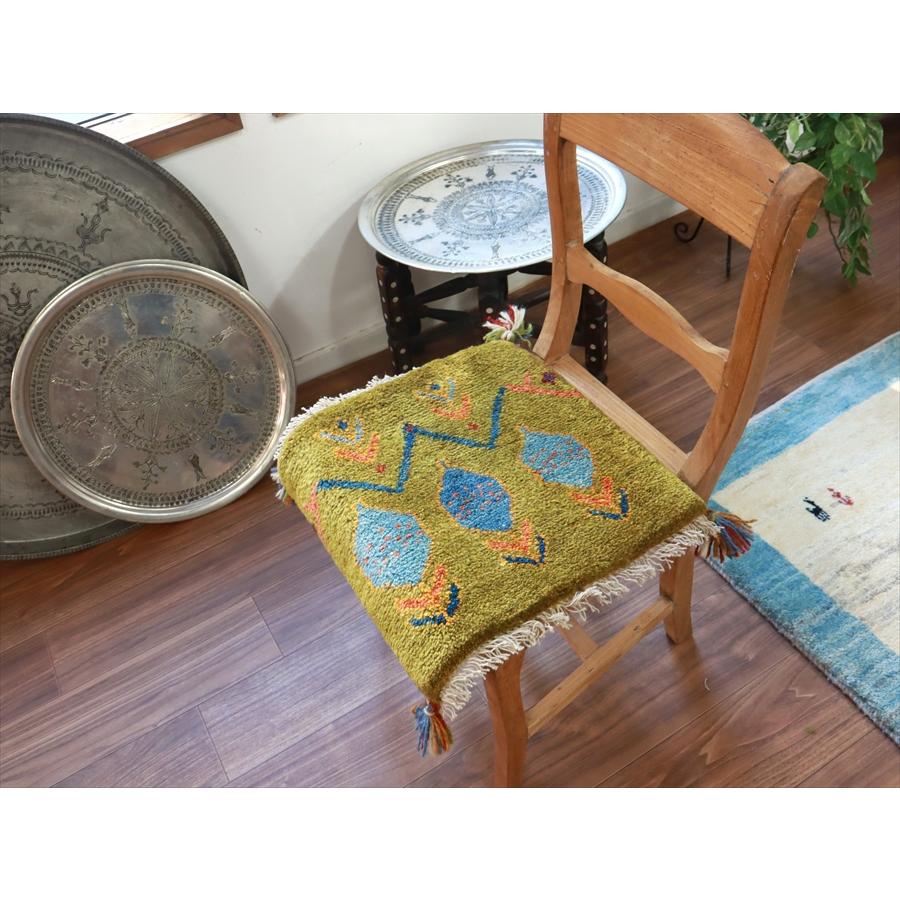 ギャッベ イラン産手織り 座布団サイズ 44x42cm |  | 01