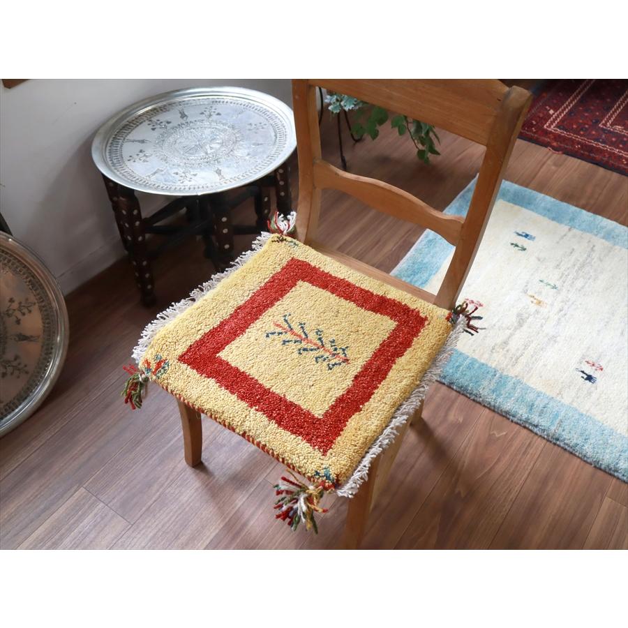 ギャッベ イラン産手織り 座布団サイズ 40x40cm イエロー |  | 01