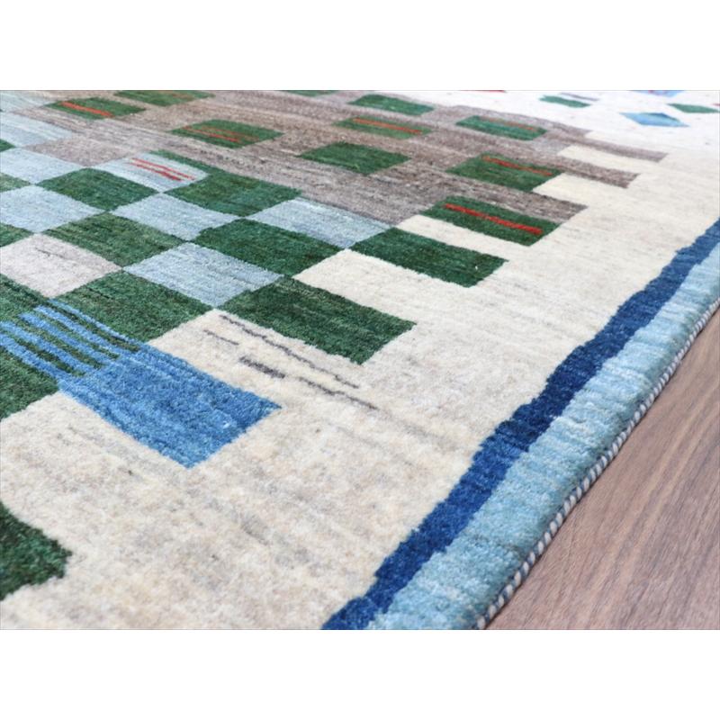 ギャッベ リズバフト  254x185cm タイルとテント　抽象画デザイン　イラン　手織り |  | 06