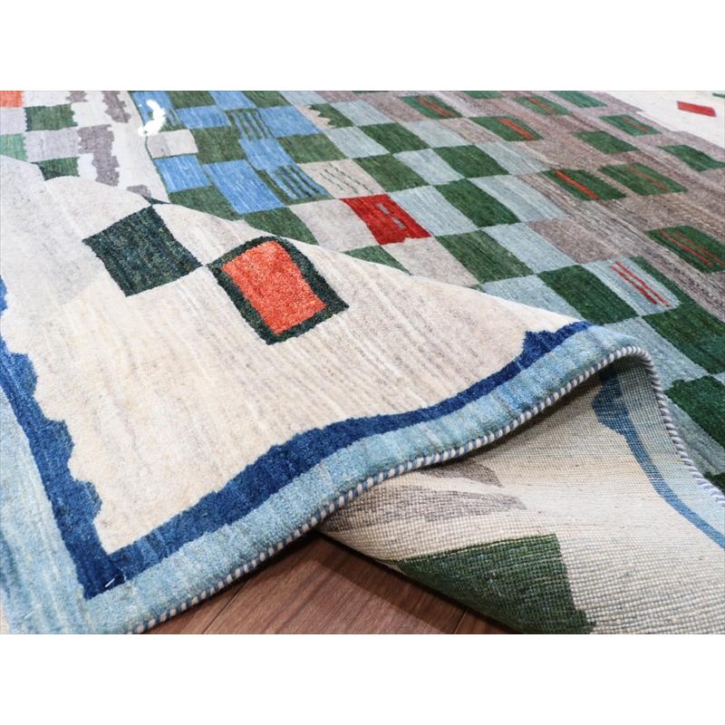 ギャッベ リズバフト  254x185cm タイルとテント　抽象画デザイン　イラン　手織り |  | 07