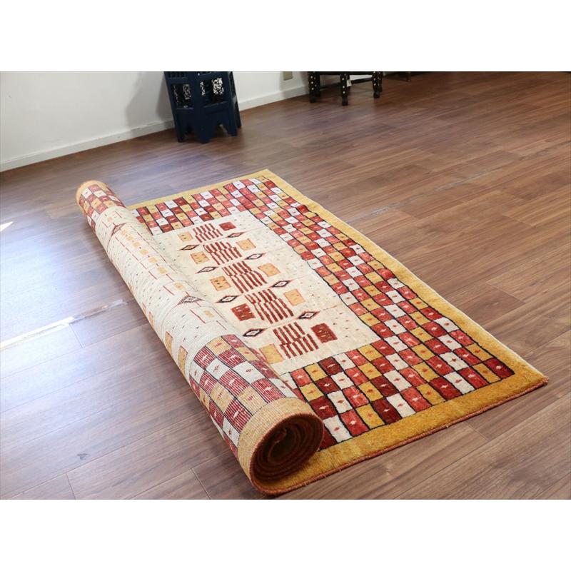 ギャベ　リズバフト 【別倉庫】 277x173cm 緻密な幾何学モチーフ　レッド＆オレンジ　イラン　手織り |  | 14