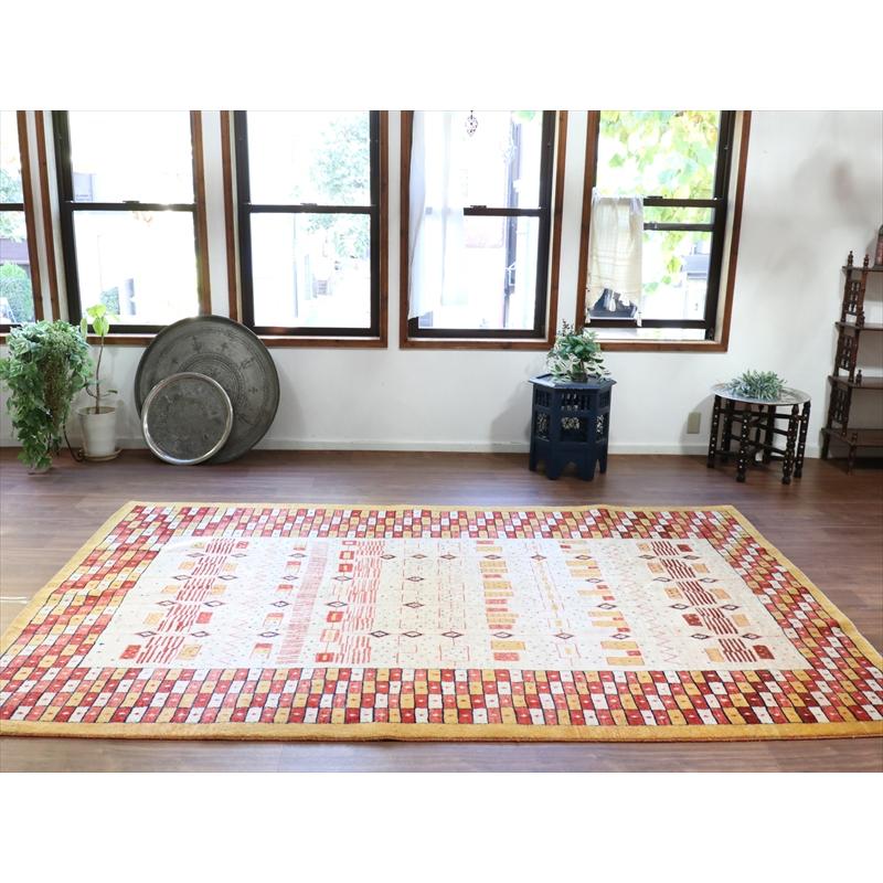 ギャベ　リズバフト 【別倉庫】 277x173cm 緻密な幾何学モチーフ　レッド＆オレンジ　イラン　手織り |  | 07