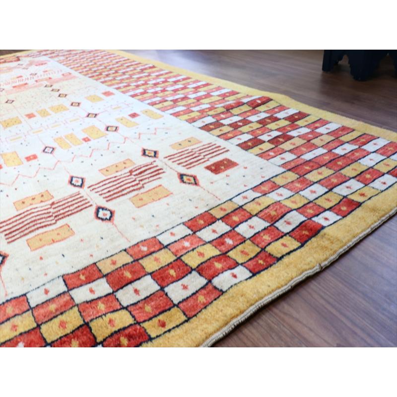 ギャベ　リズバフト 【別倉庫】 277x173cm 緻密な幾何学モチーフ　レッド＆オレンジ　イラン　手織り |  | 09