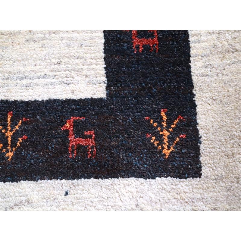 ギャッベ イラン 手織りラグ 118x82cm Gabbeh ナチュラル＆ブラック |  | 05