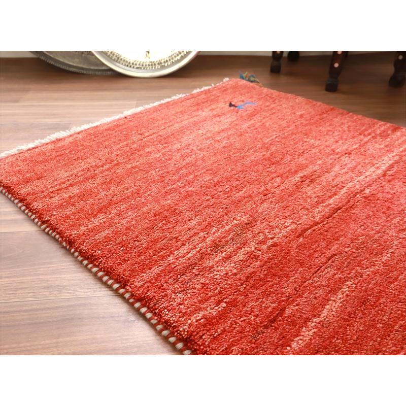 ギャッベ 90's イラン 手織りラグ 113x82cm 素朴な織り　明るいレッド |  | 03