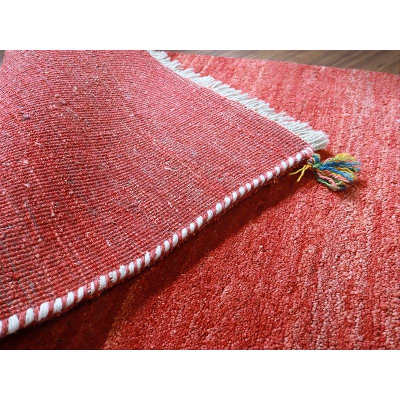 ギャッベ 90's イラン 手織りラグ 113x82cm 素朴な織り　明るいレッド |  | 04