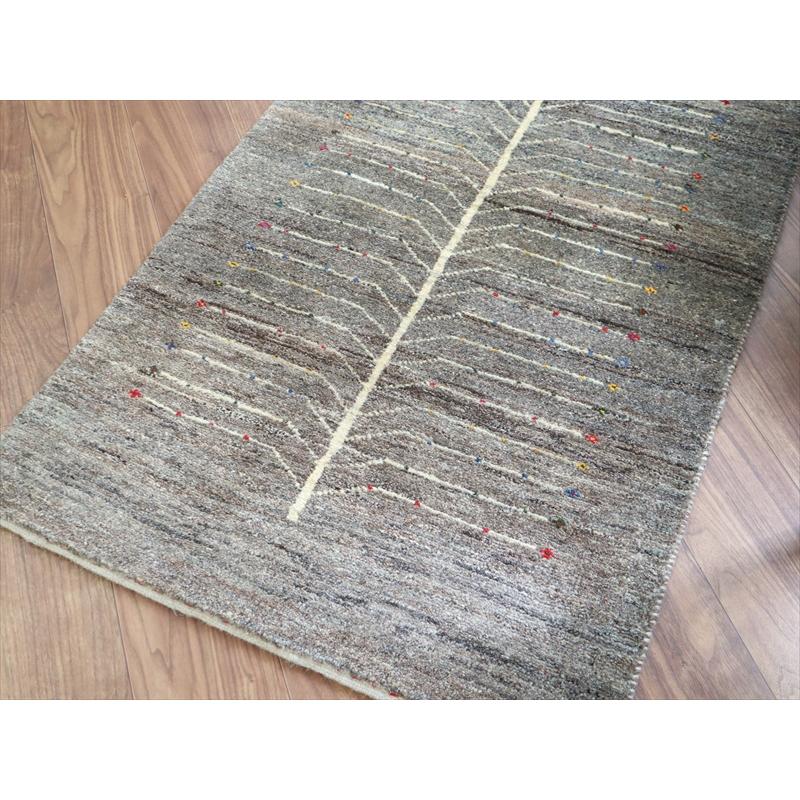 ギャッベ イラン 手織りラグ 123x78cm Gabbeh Nomad 無染色のグレー　生命の木 |  | 05
