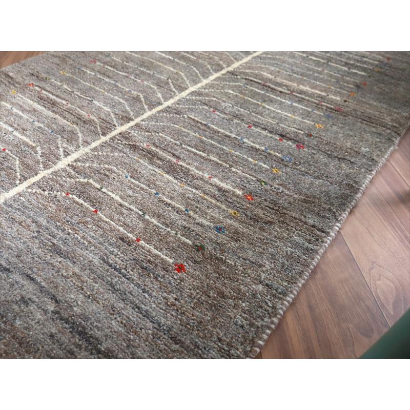 ギャッベ イラン 手織りラグ 123x78cm Gabbeh Nomad 無染色のグレー　生命の木 |  | 07